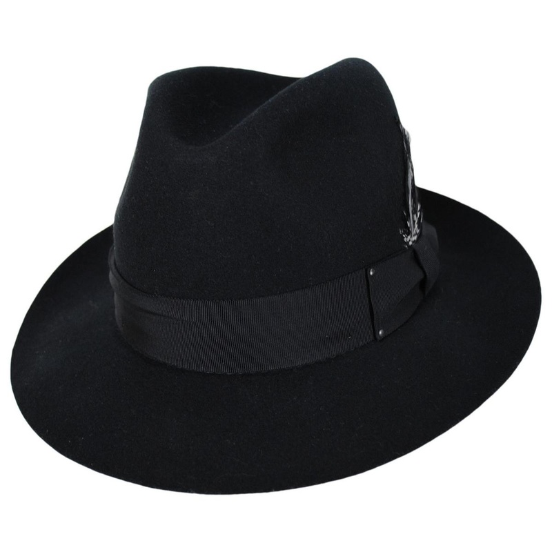 Heritage Gangster Wool Felt Fedora Hat BLACK S