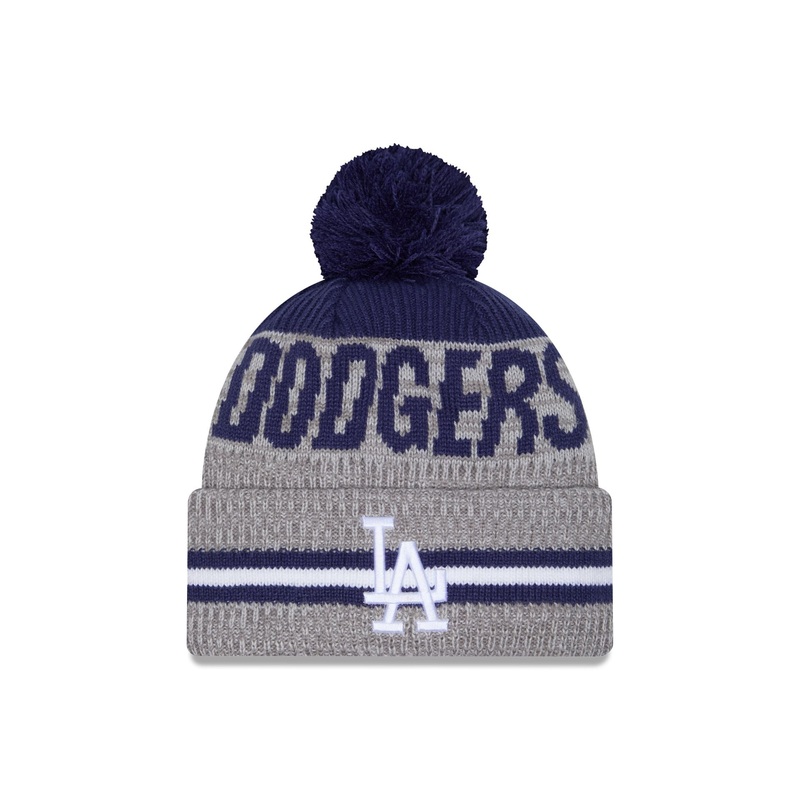 Los Angeles Dodgers Runner Pom Knit Hat One Size