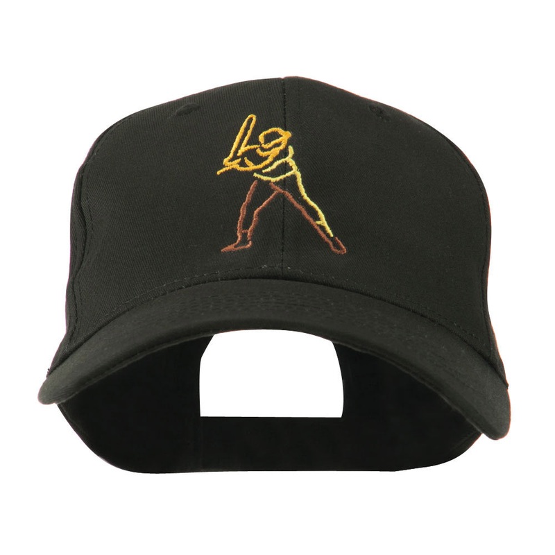 Men’s Baseball Outline Embroidered Cap Black One Size