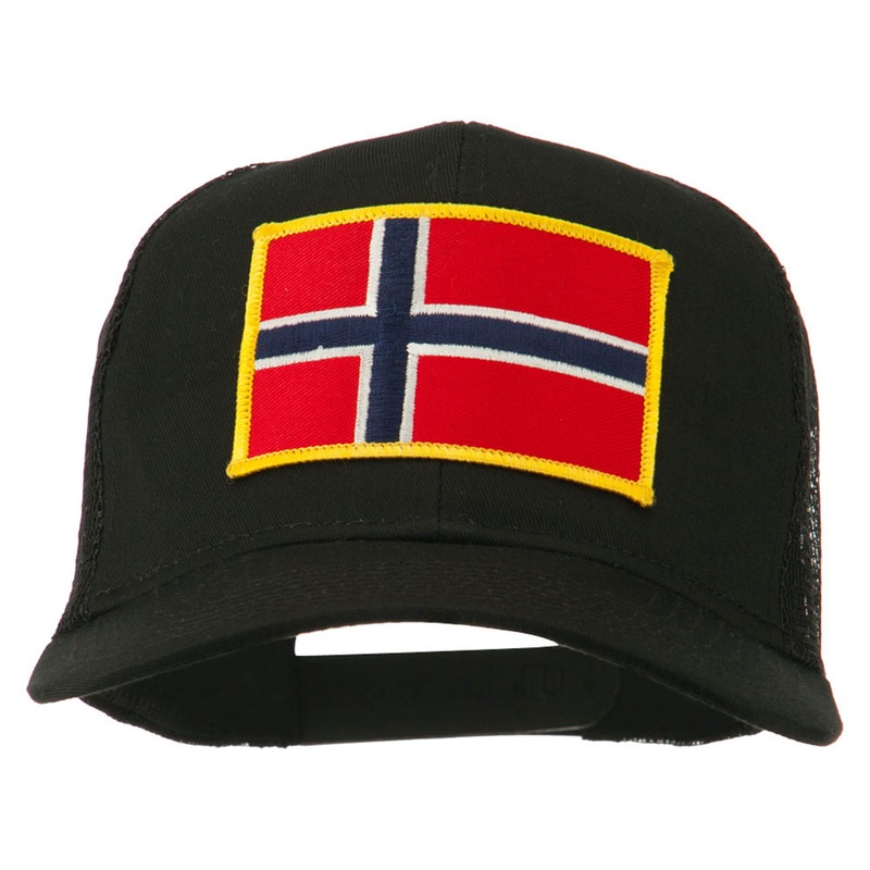 Norway Flag Patched Mesh Cap Black One Size