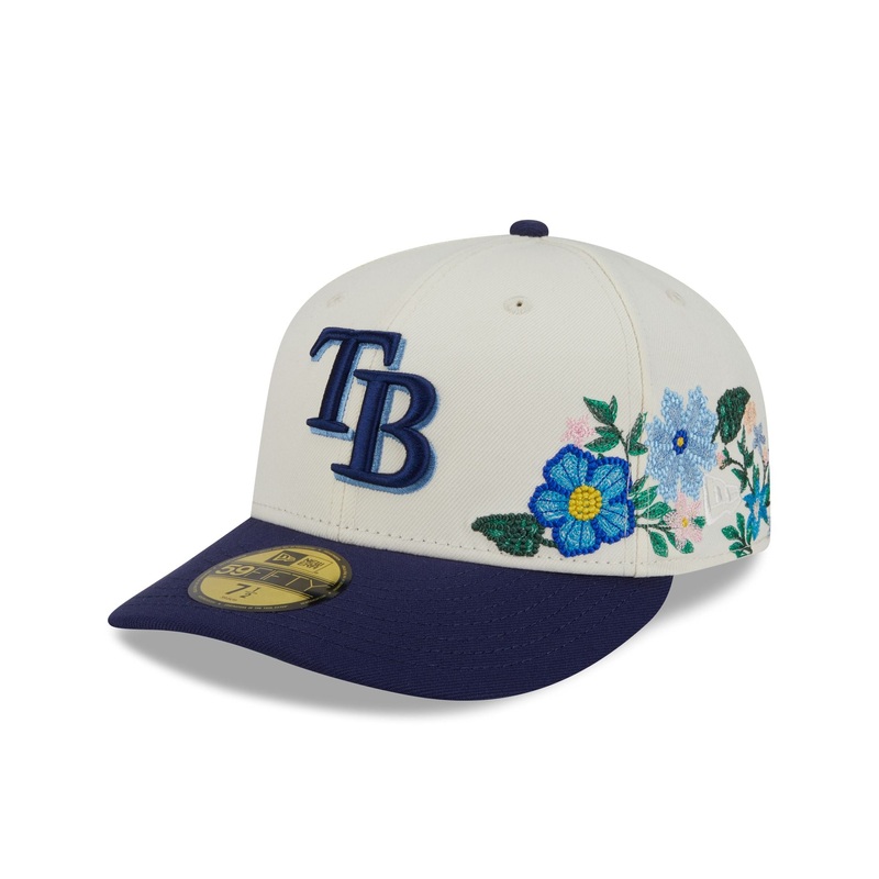 Tampa Bay Rays Tonal Florals White 59FIFTY Fitted Hat 7