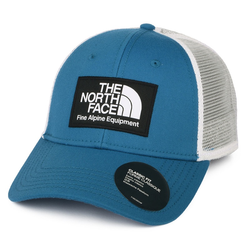 The North Face Hats Mudder Recycled Trucker Cap – Blue-White Adjustable
