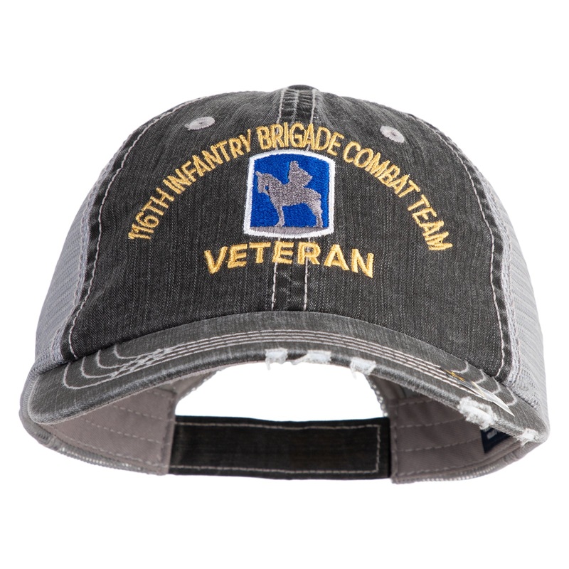 U.S. Army 116th Infantry Brigade Combat Team Embroidered Low Profile Special Cotton Mesh Cap Black One Size
