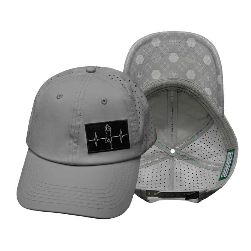 Yoga Hat – Dad Hat – Ponytail – Gray – Laser Mesh