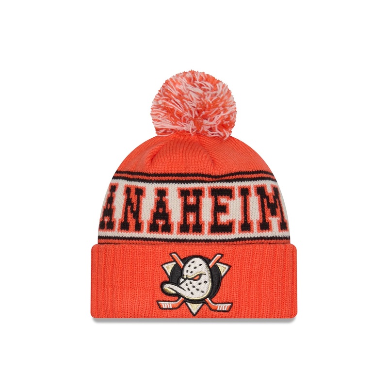 Anaheim Ducks Retro Pom Knit Hat One Size