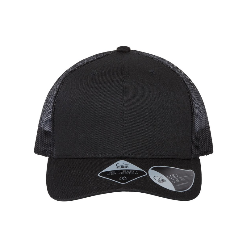 Atlantis Headwear BRYCE – Sustainable Trucker Cap Black/Black