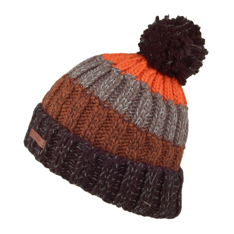 Barts Hats Wilhelm Bobble Hat – Black-Orange 1-Size