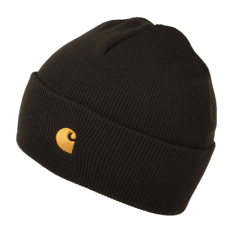 Carhartt WIP Hats Chase Cuffed Beanie Hat – Dark Brown 1-Size