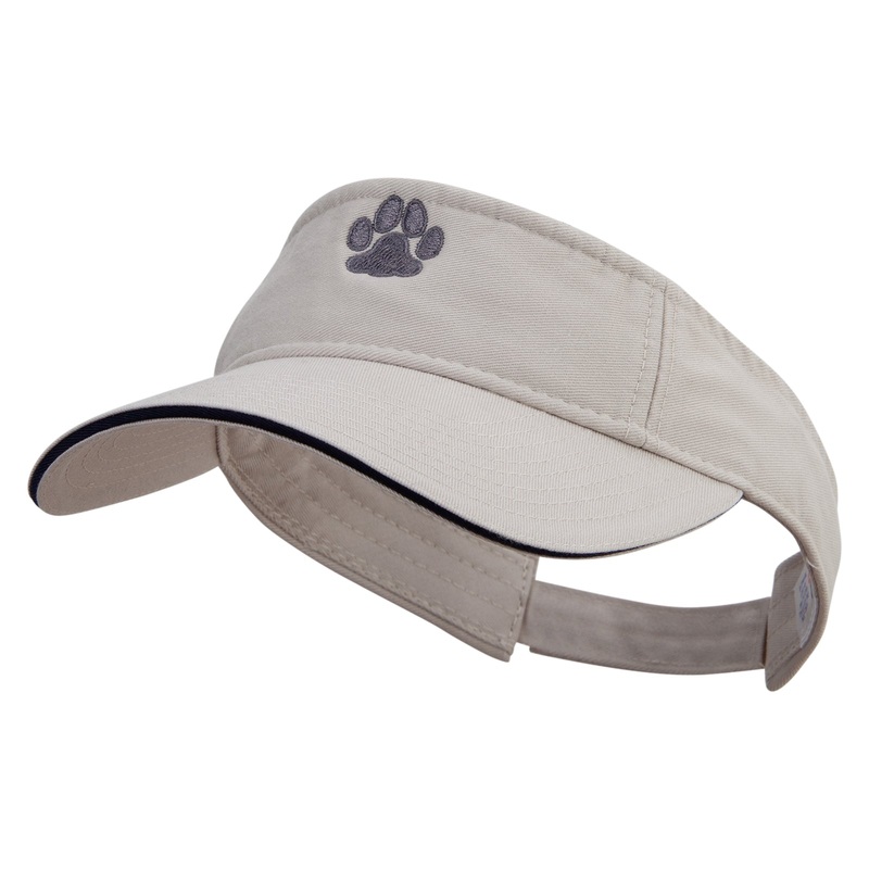 Cat Footprints Embroidered Prostyle Cotton Twill Washed Visor Stone Navy One Size