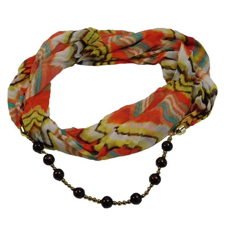 Jewelry Infinity Scarf – Orange Orange