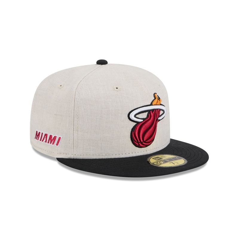 Miami Heat Linen 59FIFTY Fitted Hat 7