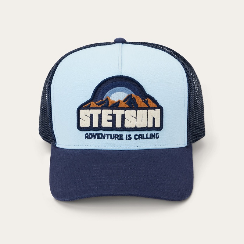 Mountain Sunset Trucker Cap Light Blue / Navy O/S