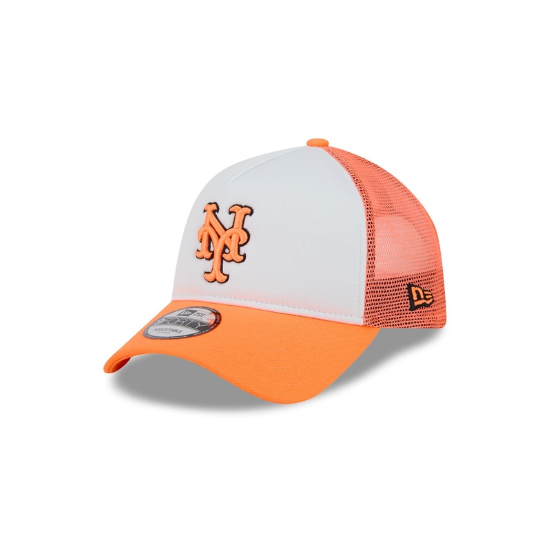 New York Mets Hi Vis Doodle 9FORTY A-Frame Trucker Hat One Size