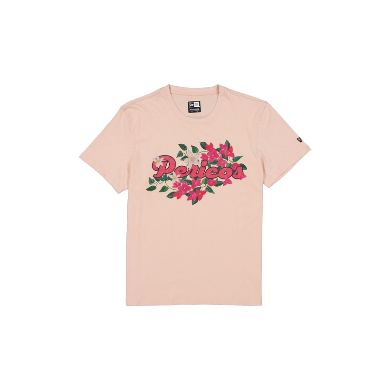 Pericos de Puebla Pale Pink Floral T-Shirt S