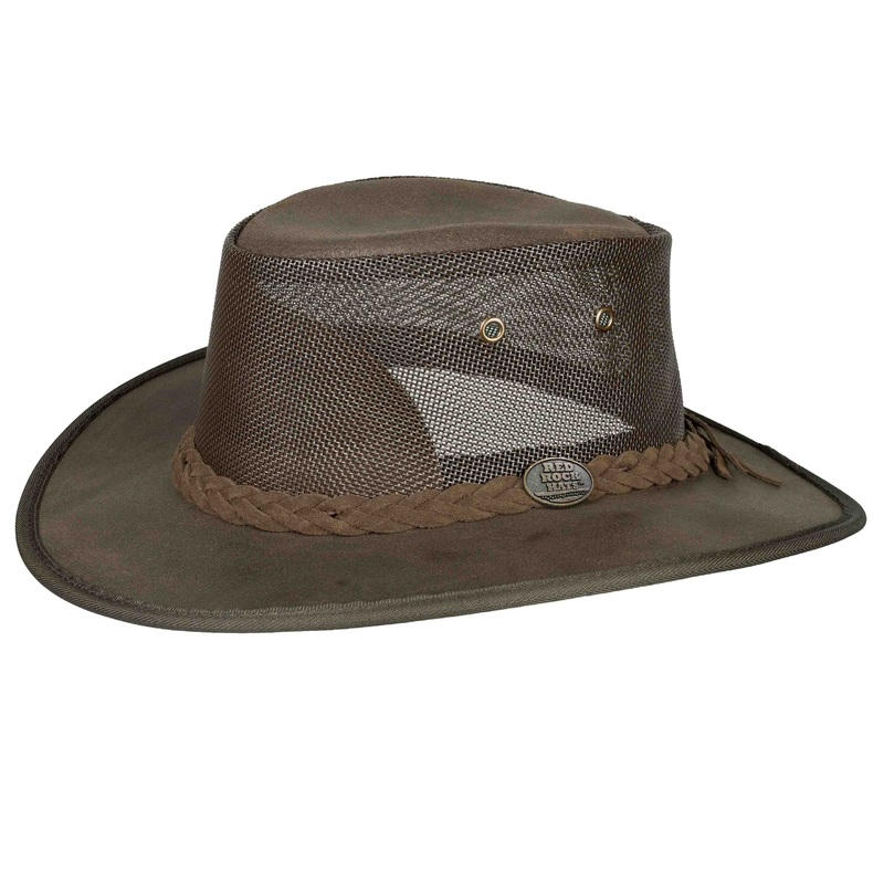 Premium Cattle Suede Mesh Crown Cooler Hat – Red Rock Hats Royal Brown Small (53 cm)
