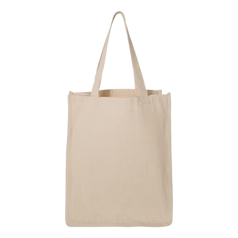 Q-Tees 27L Jumbo Shopping Bag, Cotton Canvas Tote Bag – Q125400 Natural