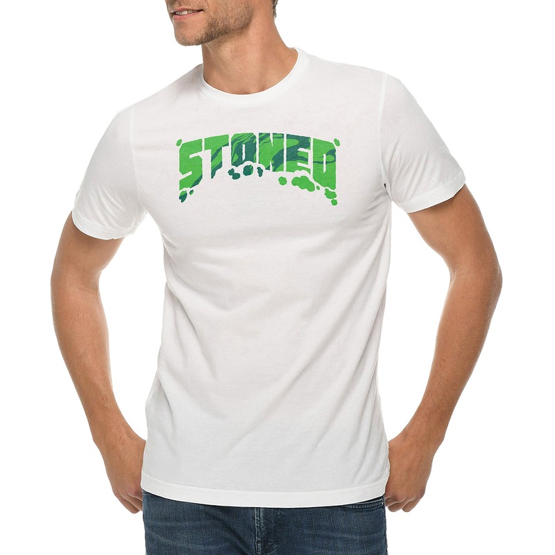 Stoned Graphic Design Deluxe Jersey T-Shirt White XS