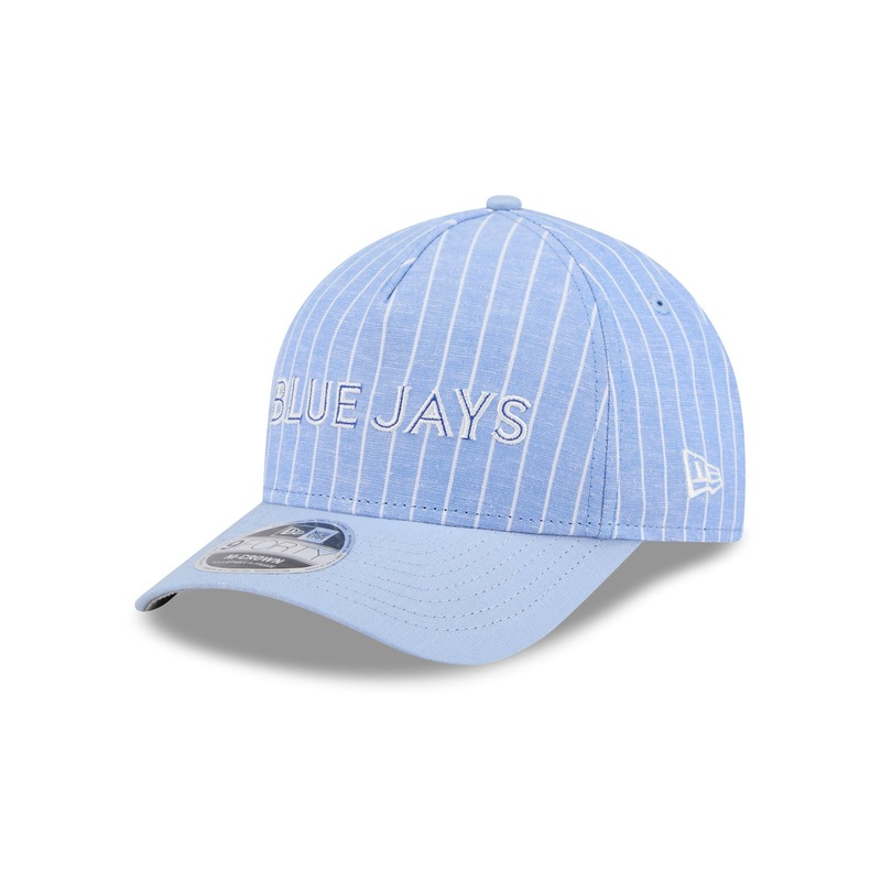 Toronto Blue Jays Pinstripe Linen 9FORTY M-Crown A-Frame Snapback Hat One Size