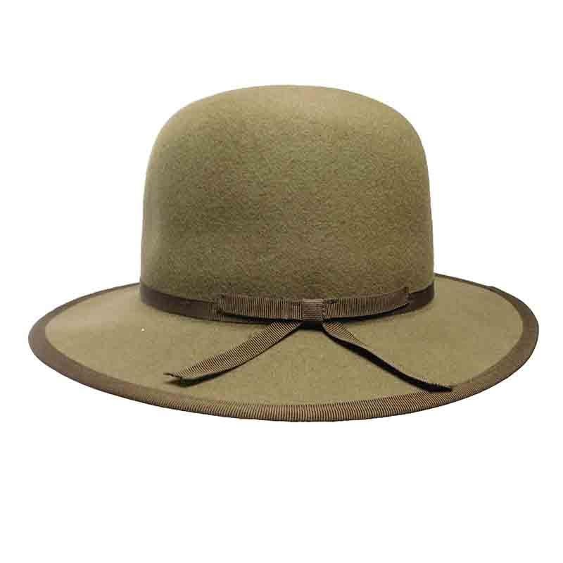Unisex Wool Felt Hat with Grosgrain Ribbon – JSA Hats Taupe Large (59 cm)