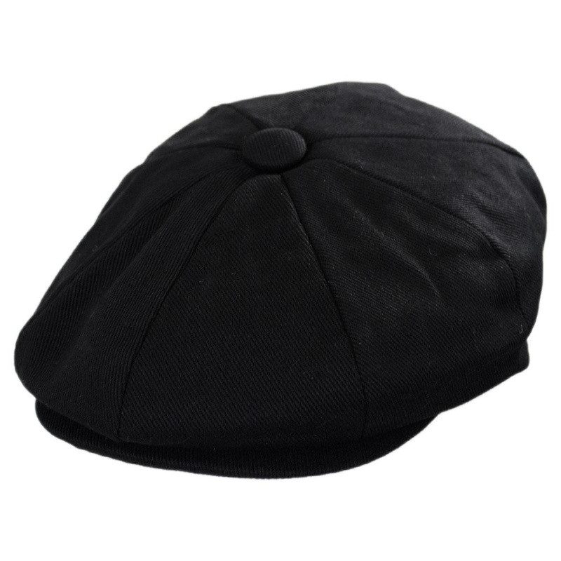 Wholesale Kid’s Cotton Newsboy Cap B2B Pre-Pack BLACK (6) S/M, (6) M/L