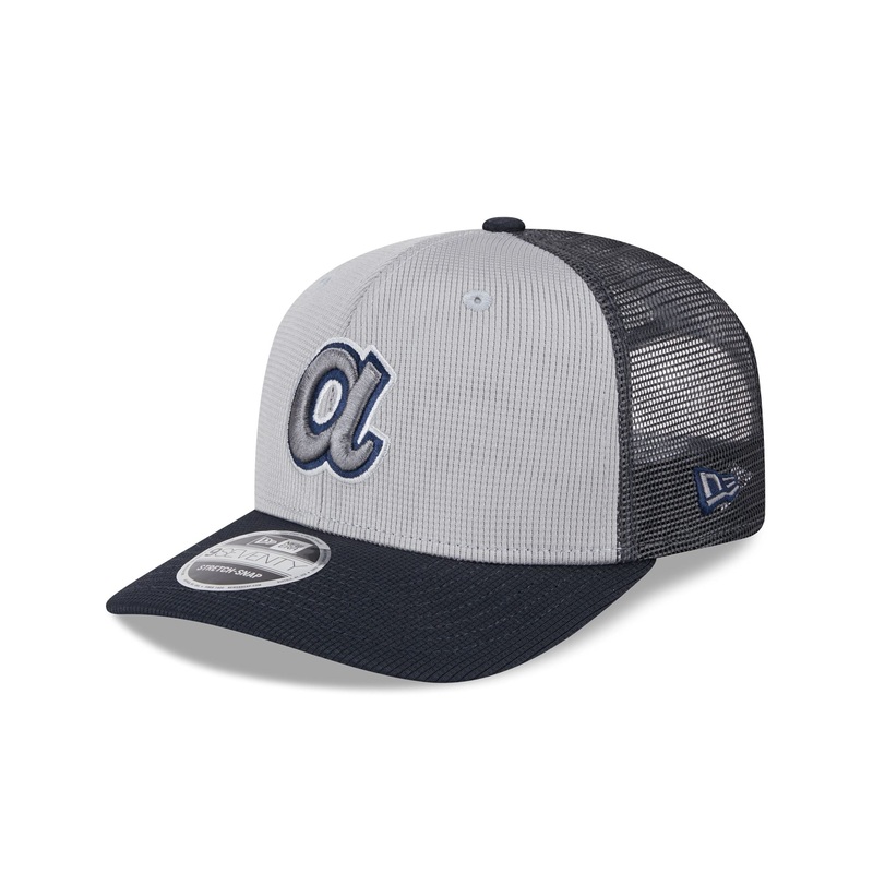 Atlanta Braves 2025 Batting Practice Gray 9SEVENTY Trucker Hat One Size
