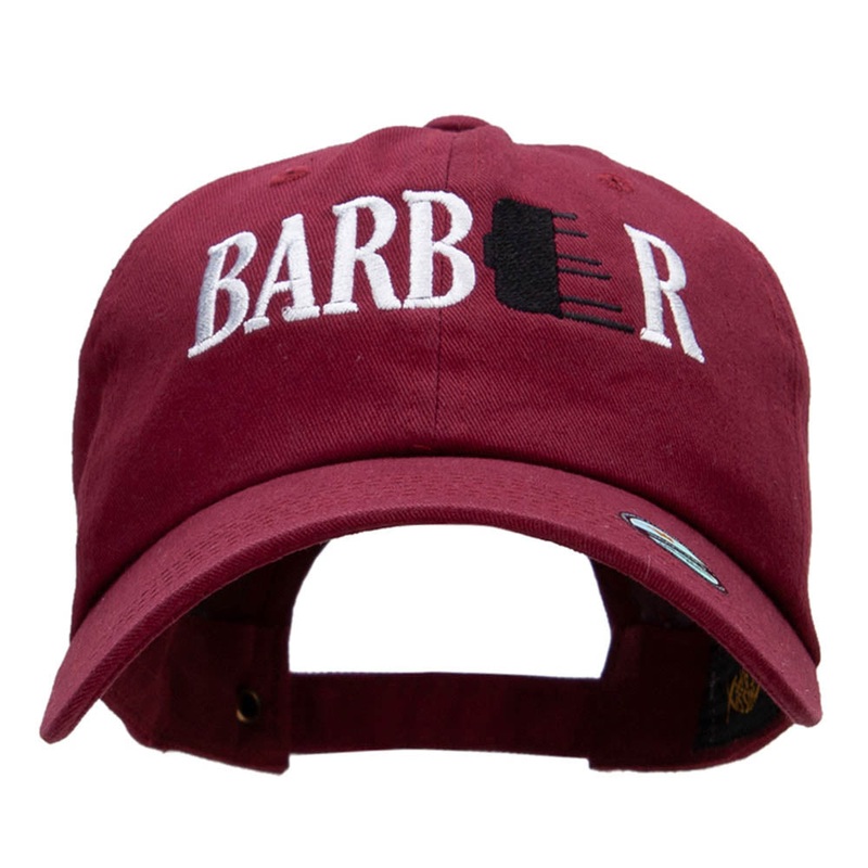 Barber Embroidered Unstructured Cotton Twill Washed Cap Wine One Size