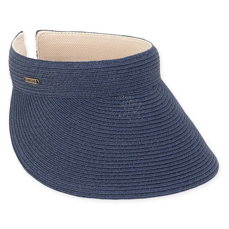 Comfort Clip On Straw Sun Visor in Solid Colors – Sun ‘N’ Sand Hats Navy
