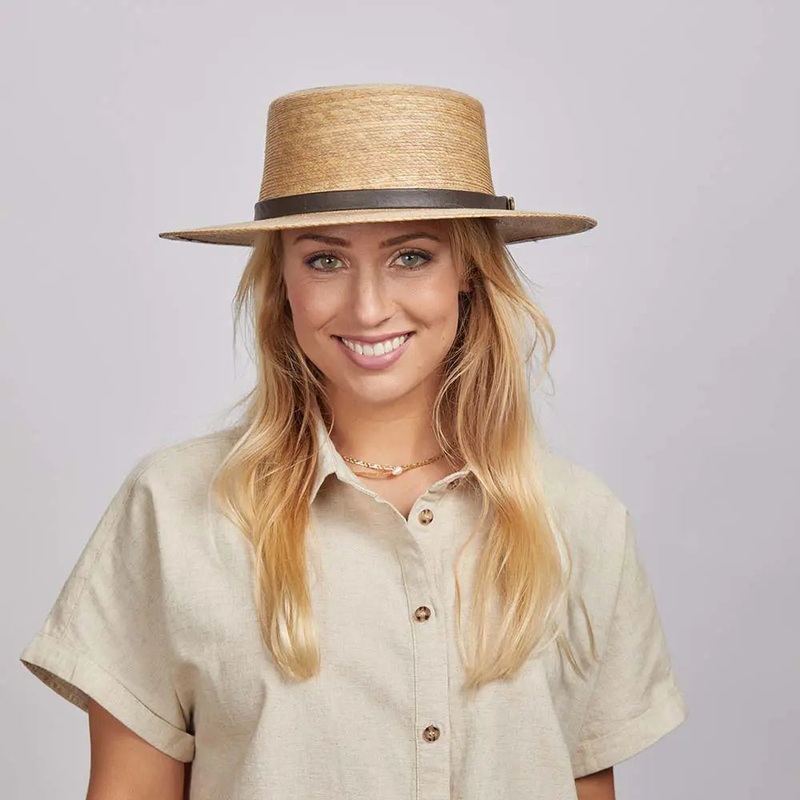 Cozumel | Womens Wide Brim Straw Sun Hat Palm SM