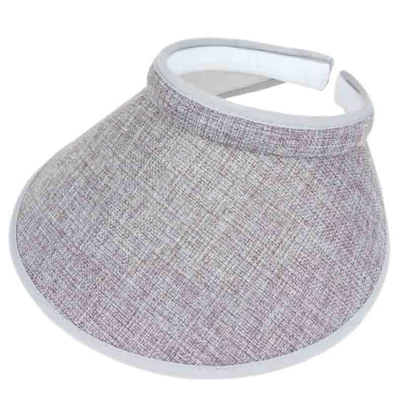 Large Clip On Woven Overlay Sun Visor Hat Grey
