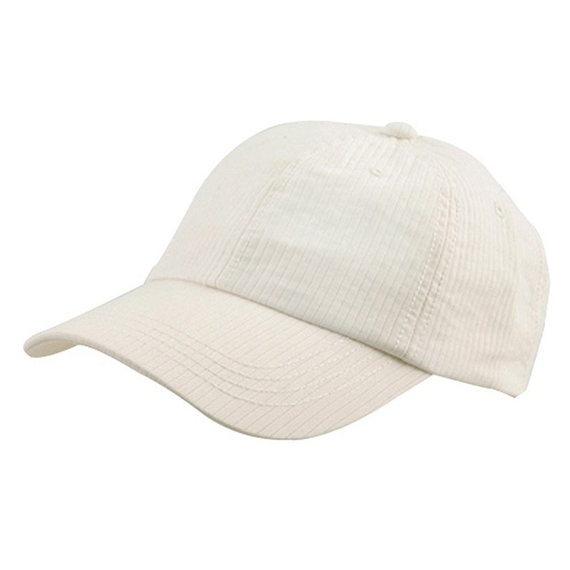 Low Profile Pine Stripe Cotton Washed Cap White One Size