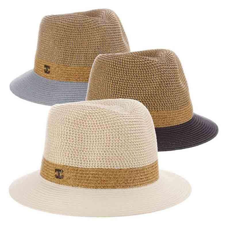 Lurex Fedora with Contrast Color Brim – John Callanan Blue Medium (57 cm)