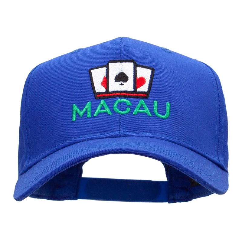 Macau Casino Embroidered Cotton Twill Pro Style Cap Royal One Size