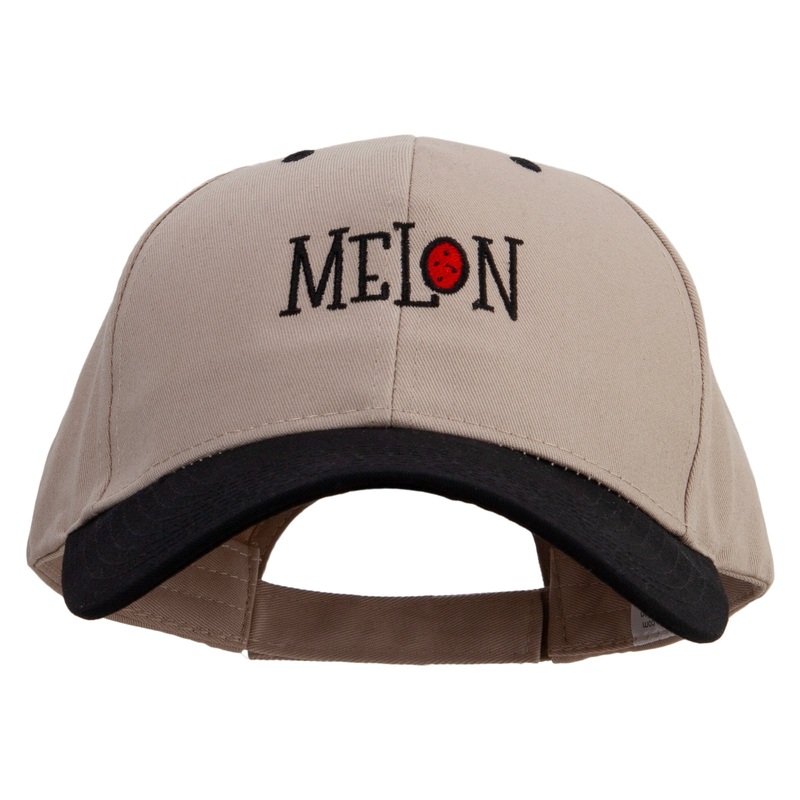 Melon Embroidered Big Size High Profile Twill Cap Khaki Black XL-3XL