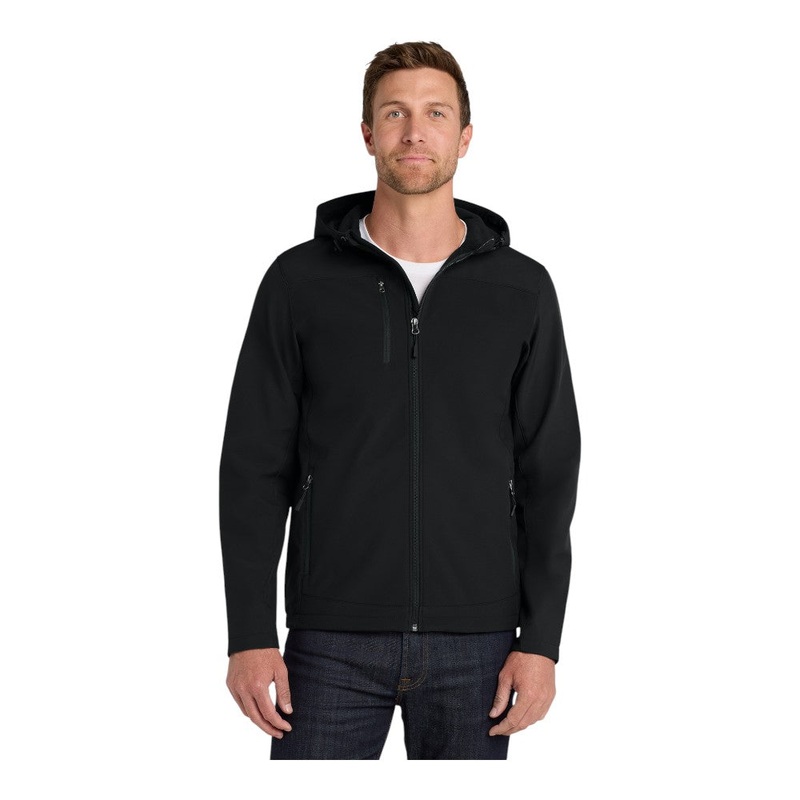 Port Authority J335 Hooded Core Soft Shell Jacket Black XS