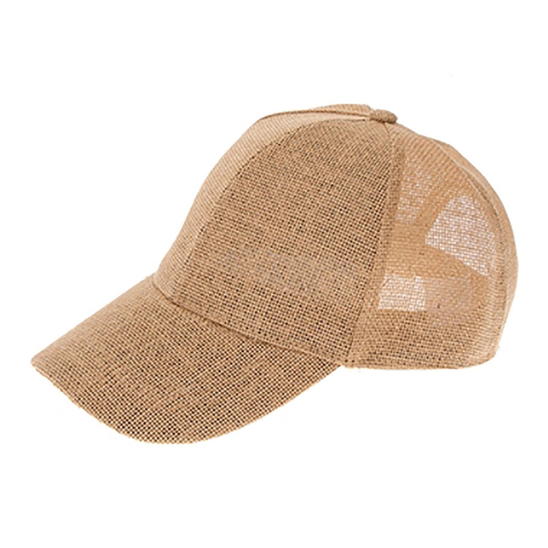 Straw Mesh Baseball Cap for Small Heads – Boardwalk Style Tan Small (55 cm)