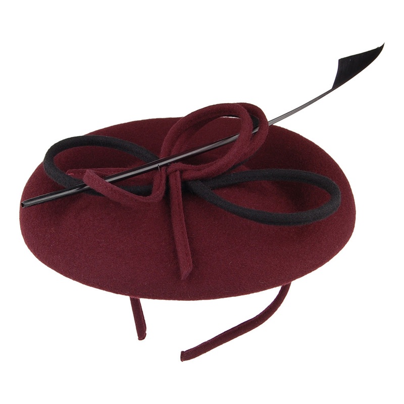 Whiteley Hats Arwyn Disc Fascinator – Mulberry 1-Size