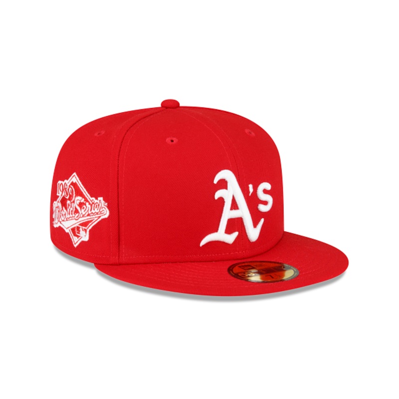 Athletics Sidepatch Red 59FIFTY Fitted Hat 7