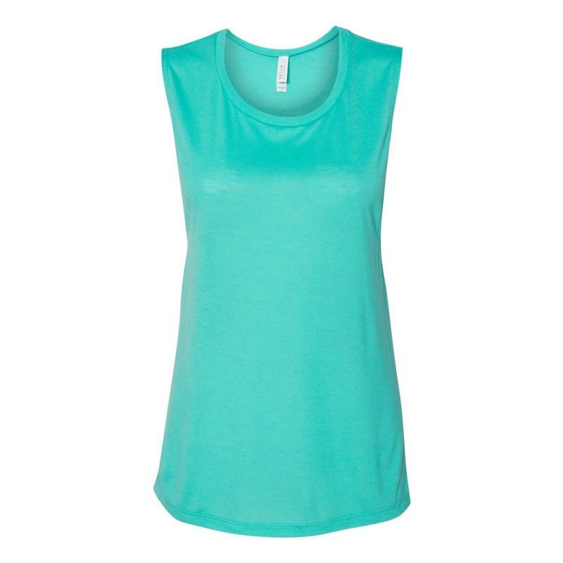 Bella + Canvas 8803 Women’s Flowy Scoop Muscle Tank – Teal Teal S