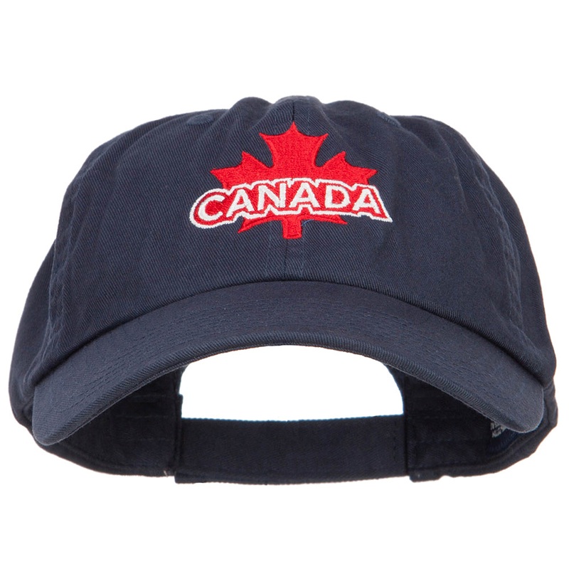 Canada with Maple Leaf Embroidered Low Cap Navy One Size