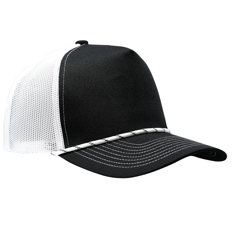 Cobra C112FR 5-Panel Mix Colors Rope Structured Poly/Cotton Front Mesh Back Black_White_Wht/Blk