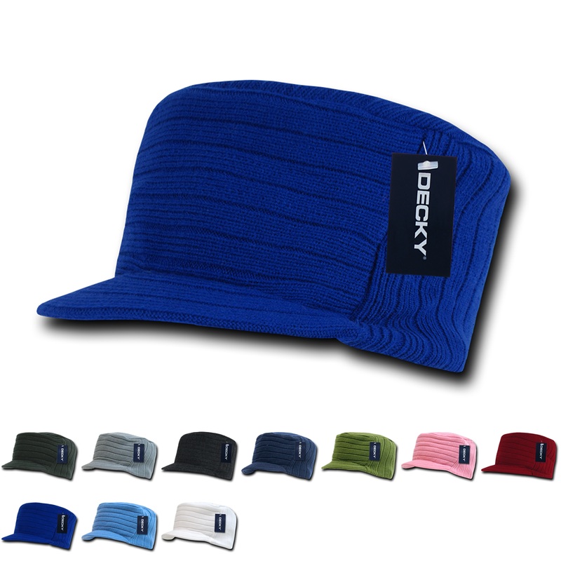 Decky 963 – Flat Top Hybricap, Knit Beanie Cap Black