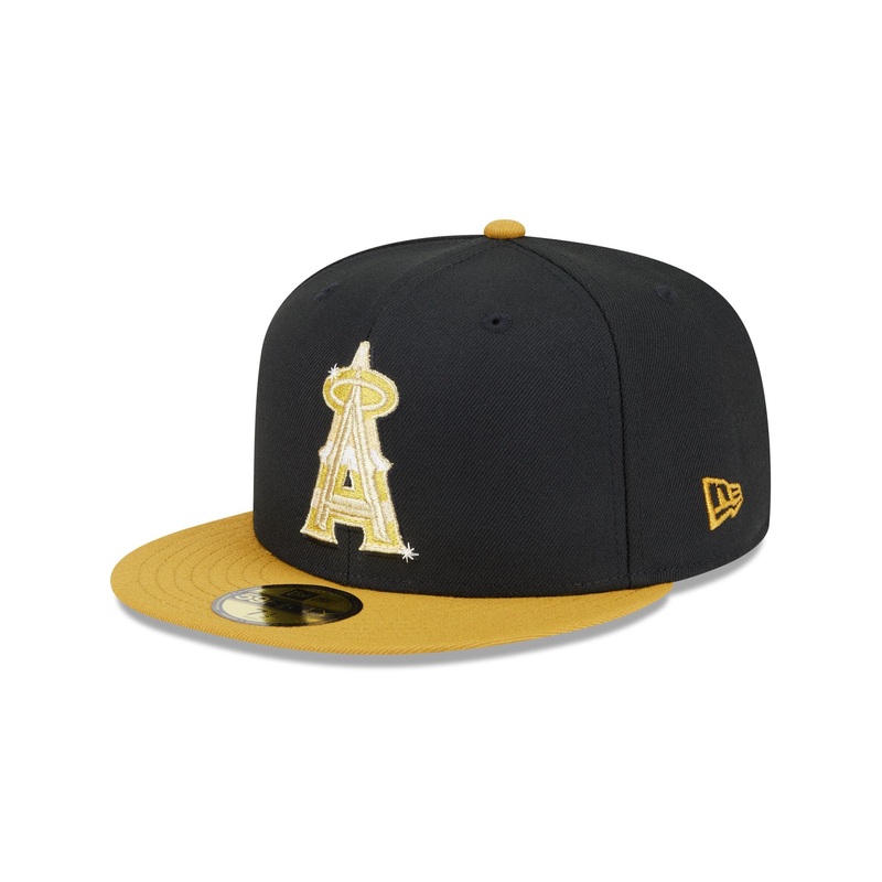 Los Angeles Angels Metallic Gold Logo 59FIFTY Fitted Hat 7