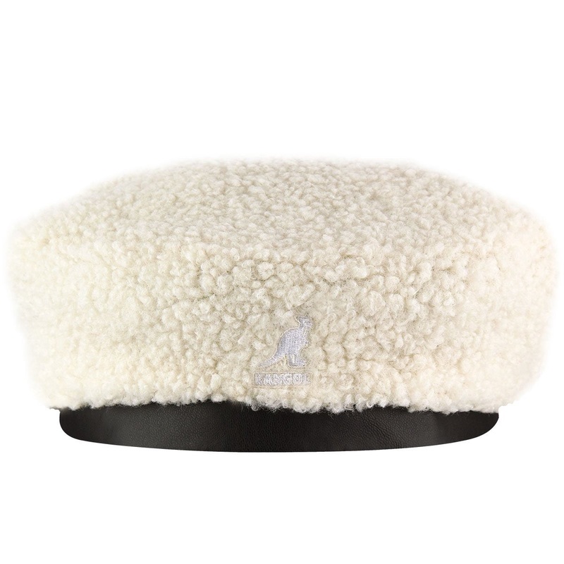 Nylon Plush Reversible Beret Black/Electric Pink L/XL