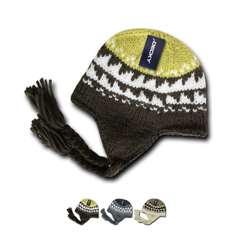 Peruvian Knit Beanies – Decky 632 Brown