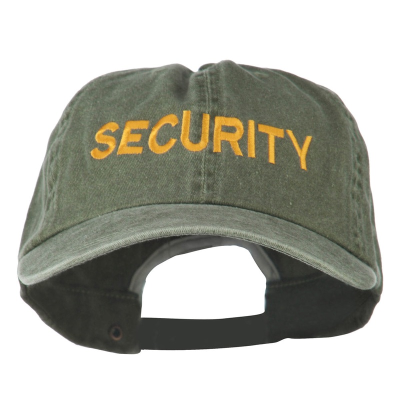 Security Letter Embroidered Big Size Washed Cap Olive XL-3XL
