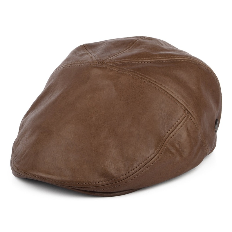 Bailey Hats Reffell Leather Flat Cap – Brown S