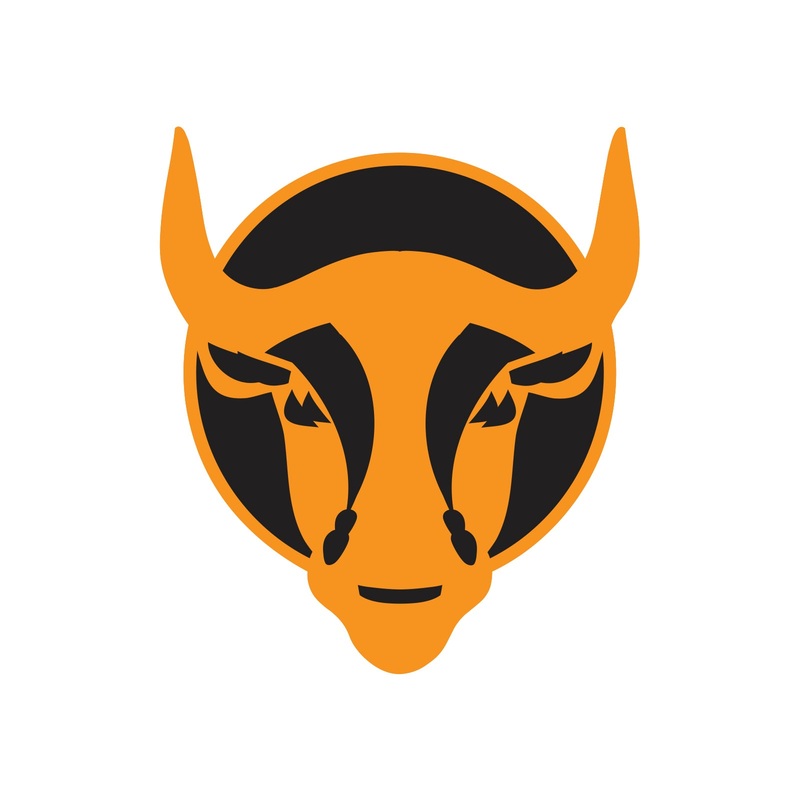 Bull Face Heat Heat Transfer Sticker Orange Black One Size