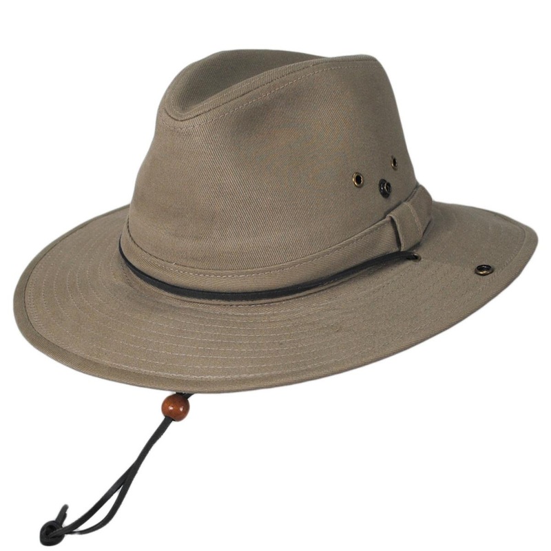Chin Cord Cotton Aussie Hat KHAKI S