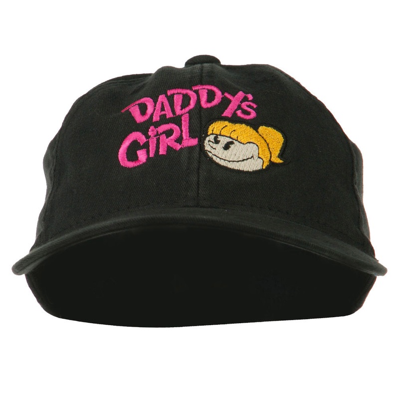 Daddy’s Girl Embroidered Youth Flexfit Garment Washed Cap Black One Size