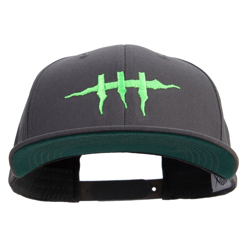 Halloween Monster Stitches Embroidered Big Size 6 Panels Flat Bill Snapback Dk Grey One Size